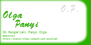 olga panyi business card